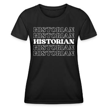 Historiker Antiquar Gelehrter Historiograph - Frauen Funktions-T-Shirt - Schwarz - Vorne - AI Model Female 172 light (172cm)
