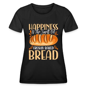Le bonheur de la cuisson du pain est l’odeur du pain fraîchement cuit - T-shirt sport Femme - noir - Devant - AI Model Female 172 light (172cm)