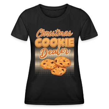 Plätzchen Dealer Backstube Backliebhaber Backen - Frauen Funktions-T-Shirt - Schwarz - Vorne - AI Model Female 172 light (172cm)