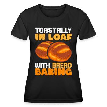 Brotliebe grillé dans un pain avec cuisson du pain - T-shirt sport Femme - noir - Devant - AI Model Female 172 light (172cm)