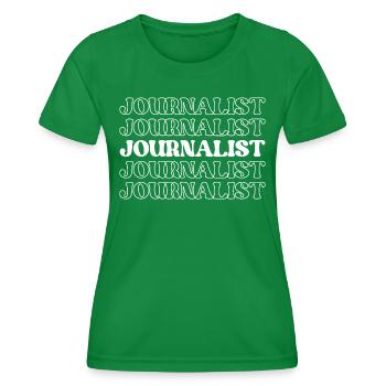 Journalist, Reporter, Korrespondent, Schriftsteller, Nachrichtenmann - Frauen Funktions-T-Shirt - Kelly Green - Vorne - AI Model Female 172 dark (172cm)
