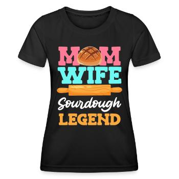 Mom Wife Sourdough Legend Backfans Frauen - Frauen Funktions-T-Shirt - Schwarz - Vorne - AI Model Female 172 light (172cm)