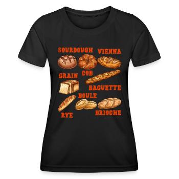 Sourdough, Breads, Baking Lovers, Bread Bakers - Women's Functional T-Shirt - black - Front - AI Model Female 172 light (172cm)