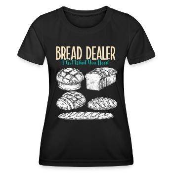 Brotbäcker Bread Dealer Backstube Backfans Brot - Frauen Funktions-T-Shirt - Schwarz - Vorne - AI Model Female 172 light (172cm)