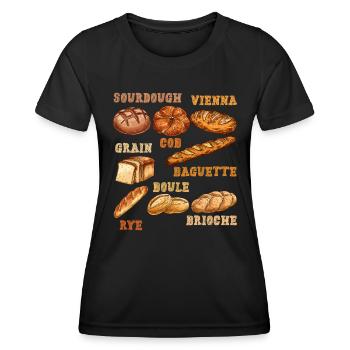 Sourdough, Breads, Baking Lovers, Bread Bakers - Women's Functional T-Shirt - black - Front - AI Model Female 172 light (172cm)