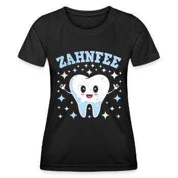 Faschingskostüm ZAHNFEE Karneval Party Zahn - Frauen Funktions-T-Shirt - Schwarz - Vorne - AI Model Female 172 light (172cm)