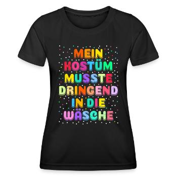 Faschingsparty Mein Kostüm musste in die Wäsche - Frauen Funktions-T-Shirt - Schwarz - Vorne - AI Model Female 172 light (172cm)