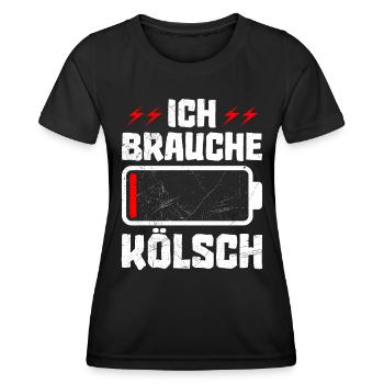Karneval Party Köln Ich Brauche Kölsch - Frauen Funktions-T-Shirt - Schwarz - Vorne - AI Model Female 172 light (172cm)