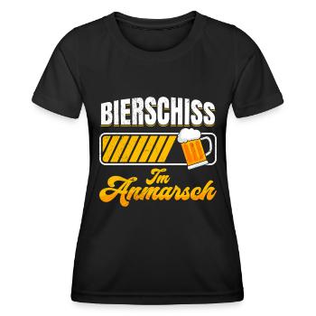 Faschingsparty Bierschiss im Anmarsch Karneval - Frauen Funktions-T-Shirt - Schwarz - Vorne - AI Model Female 172 light (172cm)