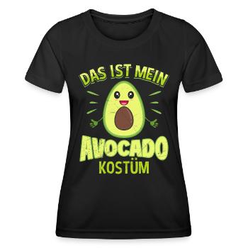Karneval Das ist mein Avocado Kostüm Fan - Frauen Funktions-T-Shirt - Schwarz - Vorne - AI Model Female 172 light (172cm)