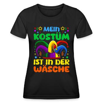 Karneval Mein Kostüm ist in der Wäsche Fasching - Frauen Funktions-T-Shirt - Schwarz - Vorne - AI Model Female 172 light (172cm)