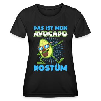 Karneval Das ist mein Avocado Kostüm Fan - Frauen Funktions-T-Shirt - Schwarz - Vorne - AI Model Female 172 light (172cm)