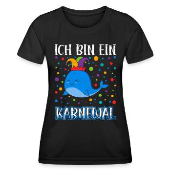 Faschingsparty Ich Bin ein KarneWal Karneval - Frauen Funktions-T-Shirt - Schwarz - Vorne - AI Model Female 172 light (172cm)
