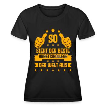 Mitarbeiter Der Beste Arbeitskollege der Welt - Frauen Funktions-T-Shirt - Schwarz - Vorne - AI Model Female 172 light (172cm)