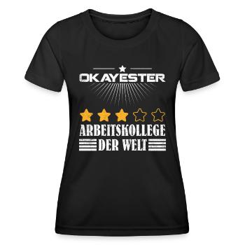 Kollegen Lustig Okayester Arbeitskollege der Welt - Frauen Funktions-T-Shirt - Schwarz - Vorne - AI Model Female 172 light (172cm)