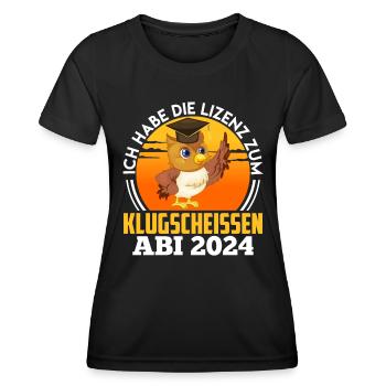Abiturientin Lizenz zum Klugscheißen Abitur - Frauen Funktions-T-Shirt - Schwarz - Vorne - AI Model Female 172 light (172cm)