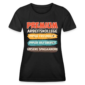 Mitarbeiter Premium Arbeitskollege Arbeitsplatz - Frauen Funktions-T-Shirt - Schwarz - Vorne - AI Model Female 172 light (172cm)