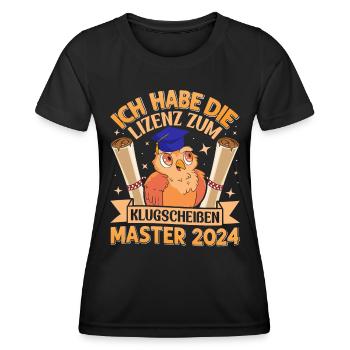 Master 2024 Ich habe die Lizenz zum Klugscheißen - Frauen Funktions-T-Shirt - Schwarz - Vorne - AI Model Female 172 light (172cm)
