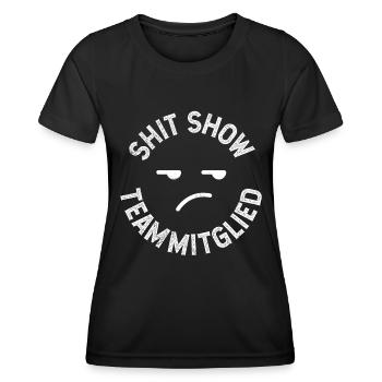 Bürokollege Shit Show Team Mitglied Coworker - Frauen Funktions-T-Shirt - Schwarz - Vorne - AI Model Female 172 light (172cm)