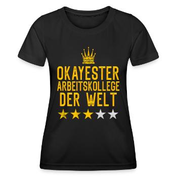 Okayester Arbeitskollege der Welt Mitarbeiter - Frauen Funktions-T-Shirt - Schwarz - Vorne - AI Model Female 172 light (172cm)