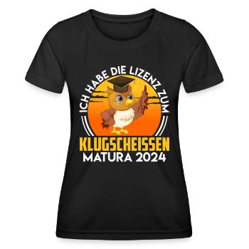 Maturantin Lizenz zum Klugscheissen Matura - Frauen Funktions-T-Shirt - Schwarz - Vorne - AI Model Female 172 light (172cm)