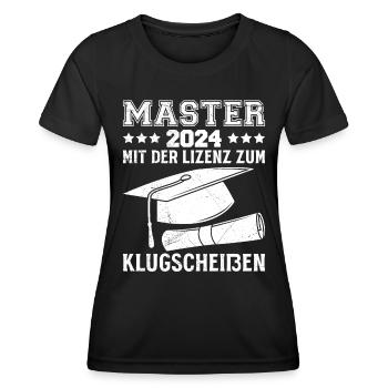 Master 2024 Mit der Lizenz zum Klugscheißen - Frauen Funktions-T-Shirt - Schwarz - Vorne - AI Model Female 172 light (172cm)