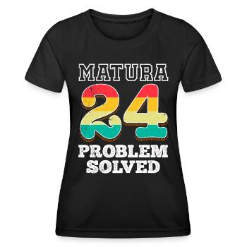 Matura 2024 PROBLÈME RÉSOLU Certificat de fin d’études - T-shirt sport Femme - noir - Devant - AI Model Female 172 light (172cm)
