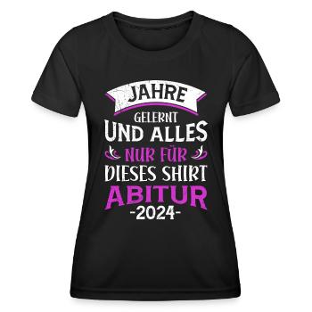 Années de fin d’études secondaires apprises juste pour cette chemise - T-shirt sport Femme - noir - Devant - AI Model Female 172 light (172cm)