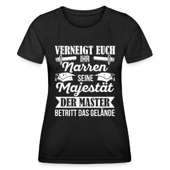 Maître, inclinez-vous, imbéciles, Sa Majesté le - T-shirt sport Femme - noir - Devant - AI Model Female 172 light (172cm)