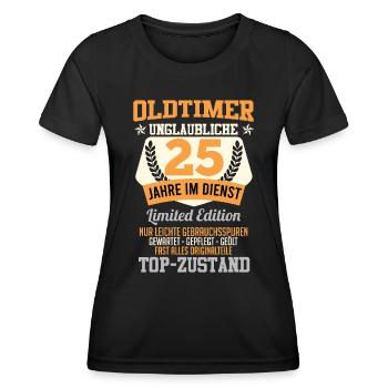 OLDTIMER 25 Jahre im Dienst Top Zustand - Frauen Funktions-T-Shirt - Schwarz - Vorne - AI Model Female 172 light (172cm)