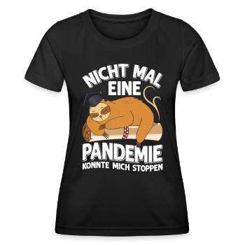 Master : Même la pandémie ne m’arrête pas - T-shirt sport Femme - noir - Devant - AI Model Female 172 light (172cm)