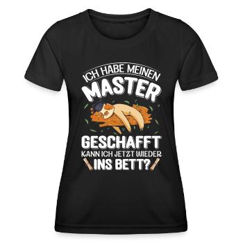 Masterarbeit Habe meinen Master Geschafft - Frauen Funktions-T-Shirt - Schwarz - Vorne - AI Model Female 172 light (172cm)
