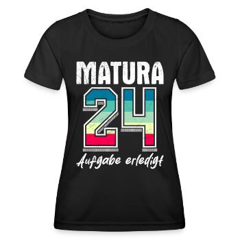 Matura 2024 Aufgabe erledigt! Schulabschluss - Frauen Funktions-T-Shirt - Schwarz - Vorne - AI Model Female 172 light (172cm)