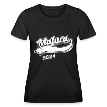 Maturité 2024 Certificat de fin d’études secondaires 2024 - T-shirt sport Femme - noir - Devant - AI Model Female 172 light (172cm)
