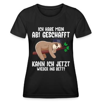 Lustig Abiturient Habe mein Abi Geschafft - Frauen Funktions-T-Shirt - Schwarz - Vorne - AI Model Female 172 light (172cm)