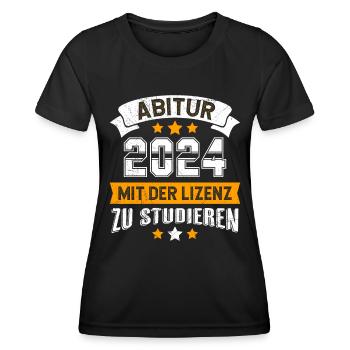 Abitur 2024 Abi Avec le permis d’étudier - T-shirt sport Femme - noir - Devant - AI Model Female 172 light (172cm)