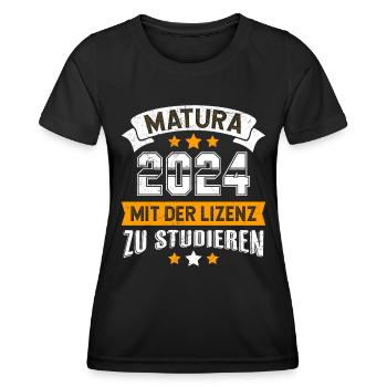 Matura 2024 Mit der Lizenz zum Studieren - Frauen Funktions-T-Shirt - Schwarz - Vorne - AI Model Female 172 light (172cm)