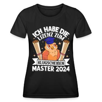 Master 2024 Ich habe die Lizenz zum Klugscheißen - Frauen Funktions-T-Shirt - Schwarz - Vorne - AI Model Female 172 light (172cm)