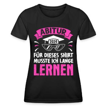 Pour cette chemise, j’ai dû apprendre - T-shirt sport Femme - noir - Devant - AI Model Female 172 light (172cm)