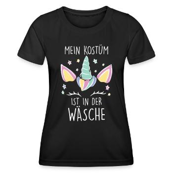 Fête de carnaval Mon costume est dans la blanchisserie - T-shirt sport Femme - noir - Devant - AI Model Female 172 light (172cm)