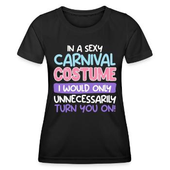 Fan de carnaval dans un costume de carnaval sexy - T-shirt sport Femme - noir - Devant - AI Model Female 172 light (172cm)