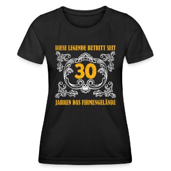 Jubilee Legend entre sur le site depuis 30 ans - T-shirt sport Femme - noir - Devant - AI Model Female 172 light (172cm)