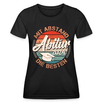 Abitur 2024 : de loin les MEILLEURS bacheliers - T-shirt sport Femme - noir - Devant - AI Model Female 172 light (172cm)