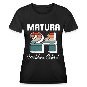 Matura 2024 PROBLÈME RÉSOLU Certificat de fin d’études - T-shirt sport Femme - noir - Devant - AI Model Female 172 light (172cm)
