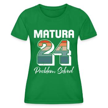 Matura 2024 PROBLEM SOLVED School Leaving Certificate - Women's Functional T-Shirt - kelly green - Front - AI Model Female 172 dark (172cm)