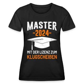 Master 2024 Mit der Lizenz zum Klugscheißen - Frauen Funktions-T-Shirt - Schwarz - Vorne - AI Model Female 172 light (172cm)