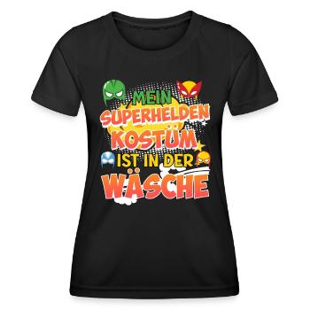 Carnival My superhero costume is in the laundry - Women's Functional T-Shirt - black - Front - AI Model Female 172 light (172cm)