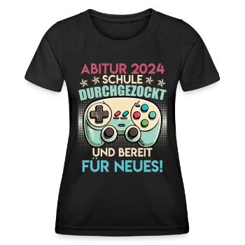 Abitur 2024 Abi School Gambled High School Graduate - Women's Functional T-Shirt - black - Front - AI Model Female 172 light (172cm)