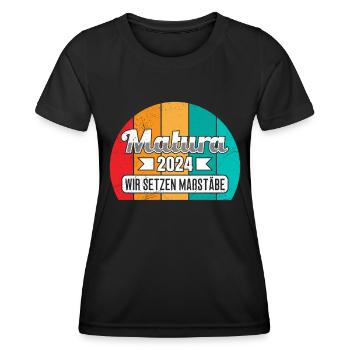 Maturité 2024 Certificat de fin d’études secondaires 2024 - T-shirt sport Femme - noir - Devant - AI Model Female 172 light (172cm)