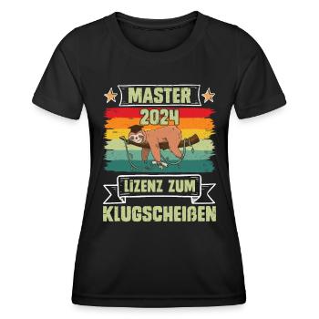 Master 2024 Licence à Clever Sloth - T-shirt sport Femme - noir - Devant - AI Model Female 172 light (172cm)